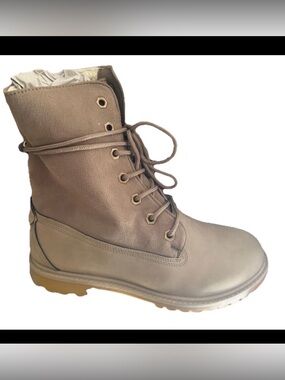 Wild Diva Women’s Raymond Taupe Leather Combat Boots Size 8 M